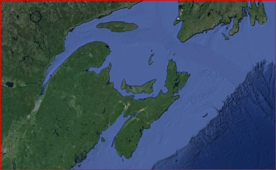Google Earth snapshot of Atlantic Canada