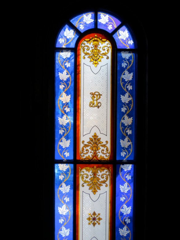 James Peake's famous stained glass window on the 2nd floor.