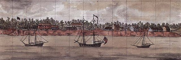 Painting of Charlottetown as it supposedly looked in the late 1770s.