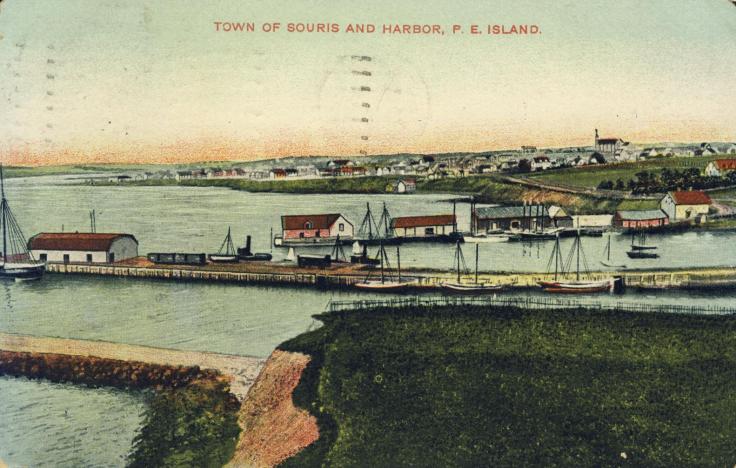 Postcard depicting the Town of Souris c.1910, around the time of its incorporation.