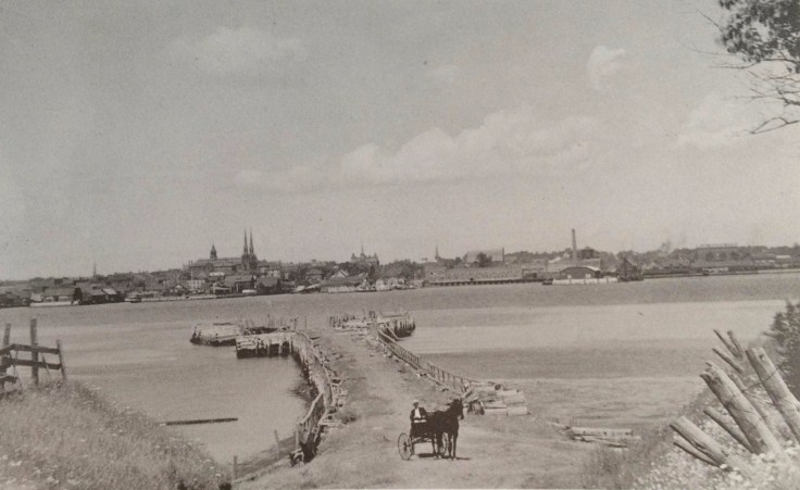 The Ferry Wharf in Southport (now Stratford) as it appeared c. 1910.